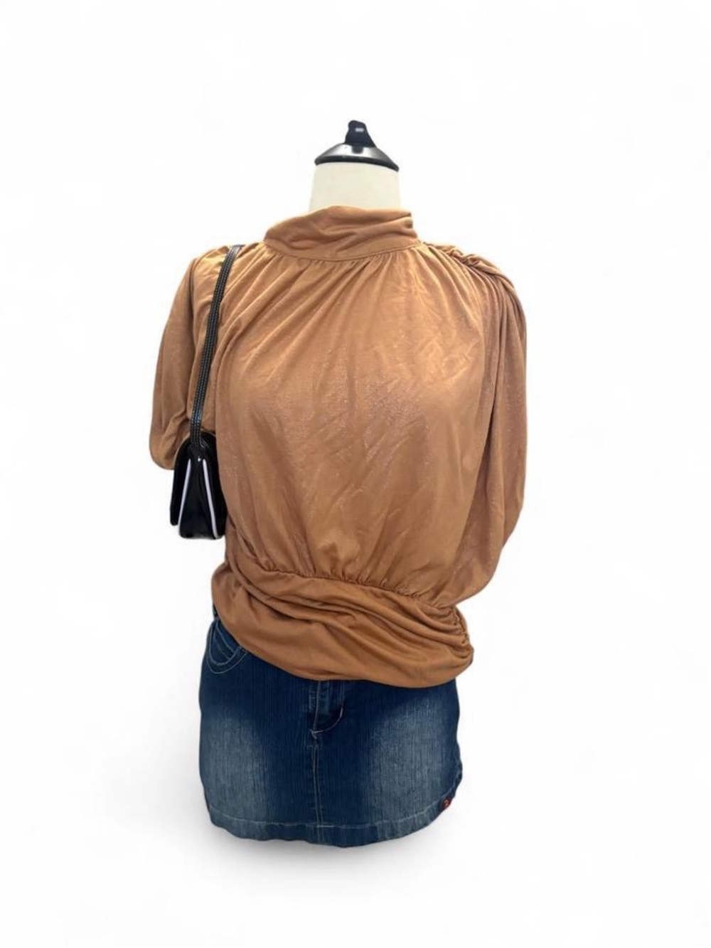 Anthropologie tan Draped Short Sleeve
